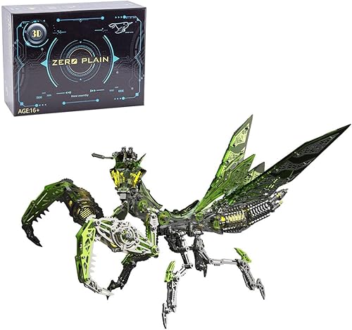 Newcomer Rompecabezas de metal 3D para adultos, rompecabezas mental Steampunk de metal 3D, kit de montaje de modelo de Mantis mecánica, 1000 piezas