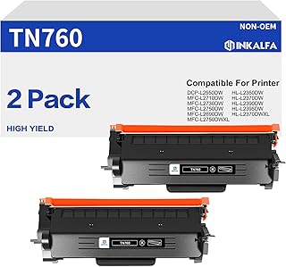 TN760 TN-760 TN-730 TN730 Toner Cartridge 2-Pack High-Yield Black Compatible for Brother TN760 TN730 TN-760 TN-730 TN 760 730 for DCP-L2550DW HL-L2390DW MFC-L2710DW HL-L2370DE MFC-L2750DW Printer