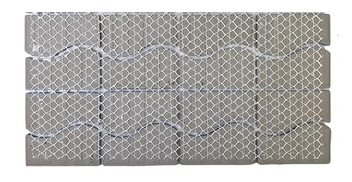 Tenedos Wave Sea Cobalt Blue With Calacatta Gold Porcelain Lineup Border Pool Wall Tile On 6X12 Mesh For Easy Installation thumb #4