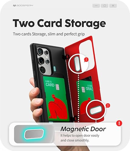 Miniatura 160 de GOOSPERY Parachoques magnético para puerta compatible con Galaxy S23, tarjetero tipo cartera, cierre automático, protección de doble capa resistente