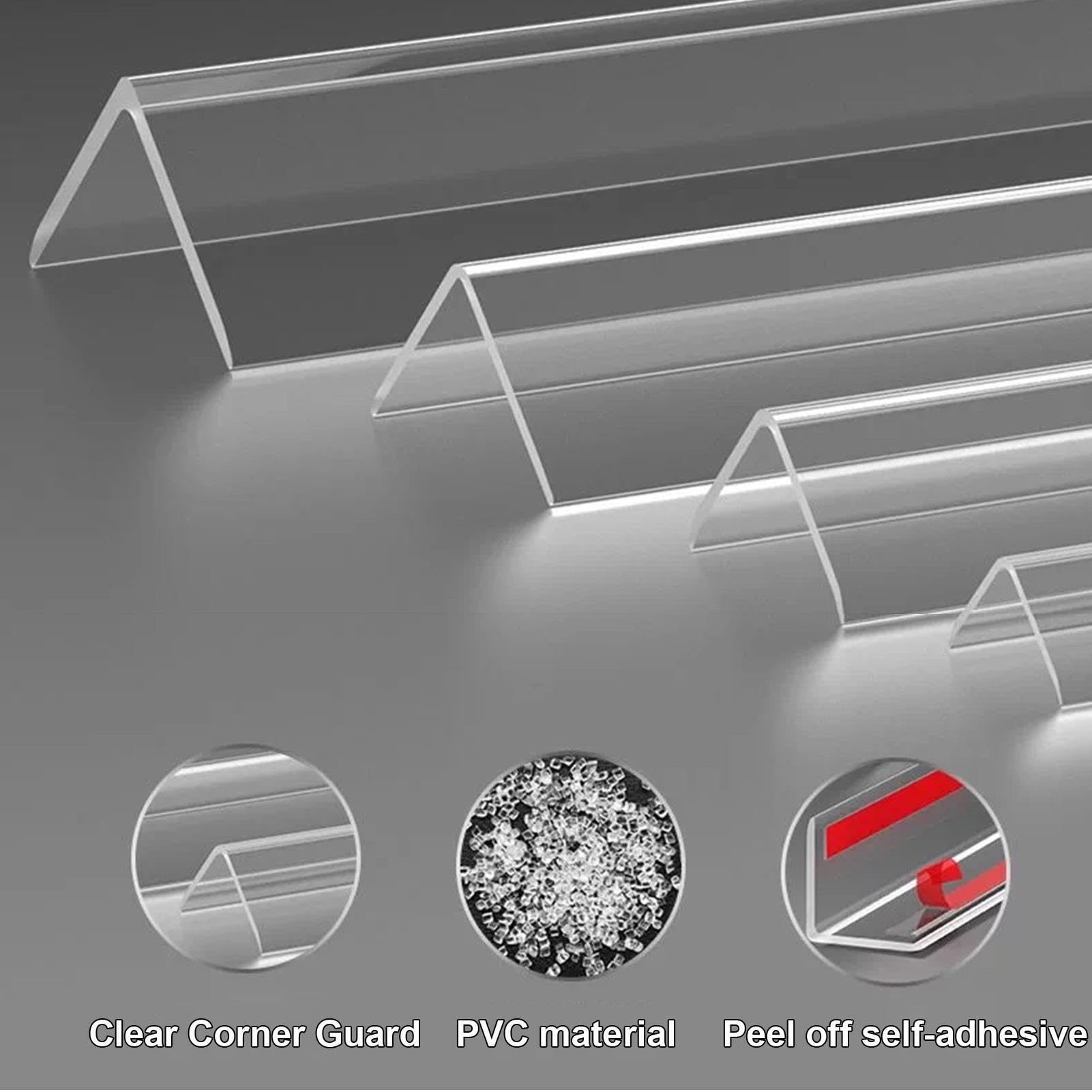 Protecteur d'angle Mural Transparent en PVC, Bouclier d'angle