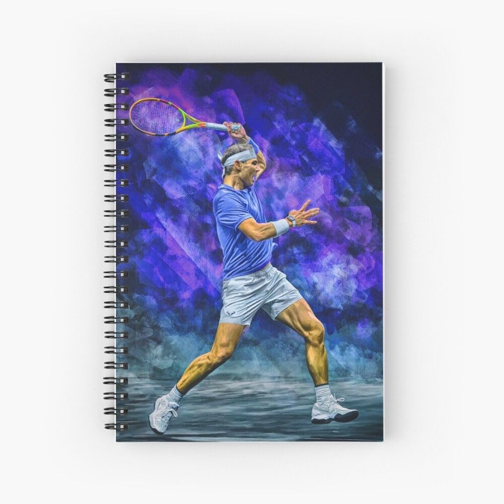 CRAFT MANIACS Rafael Nadal Electric Energy A5 Sized 120 Ruled Pages Matt Laminated Notebook Free personalised Bookmark with every order