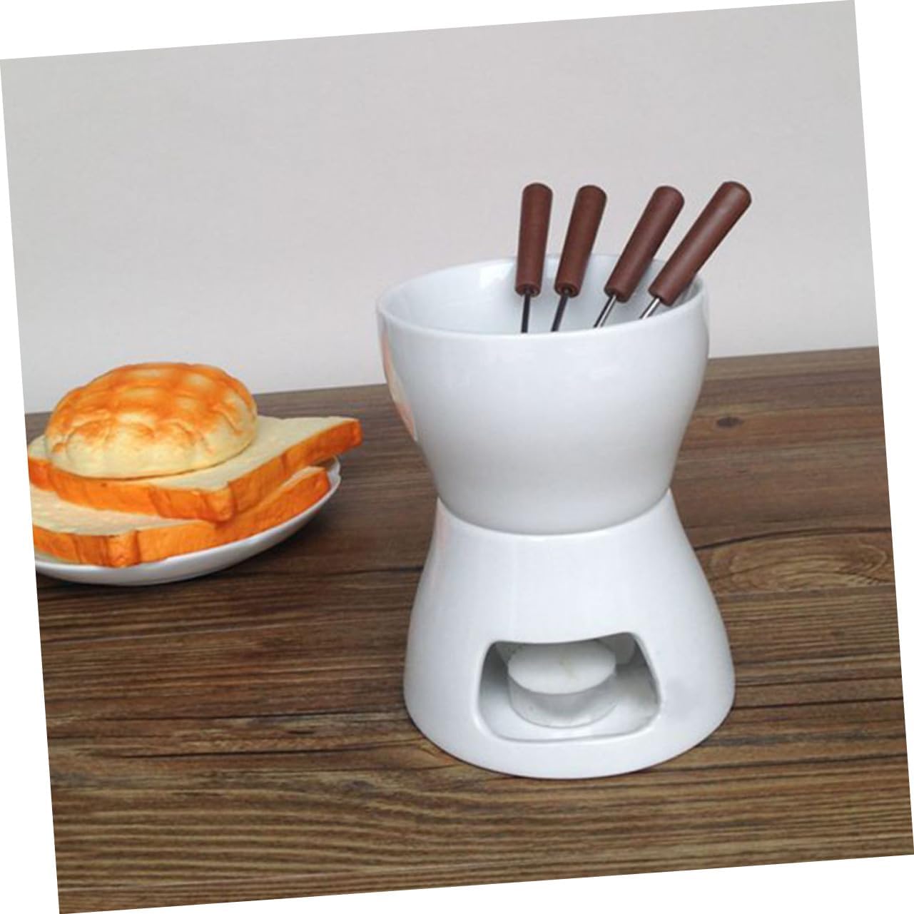 Mobestech Ceramic Chocolate Melting Pot Home Heating Support Easy to Clean Cheese Fondue Lightweight