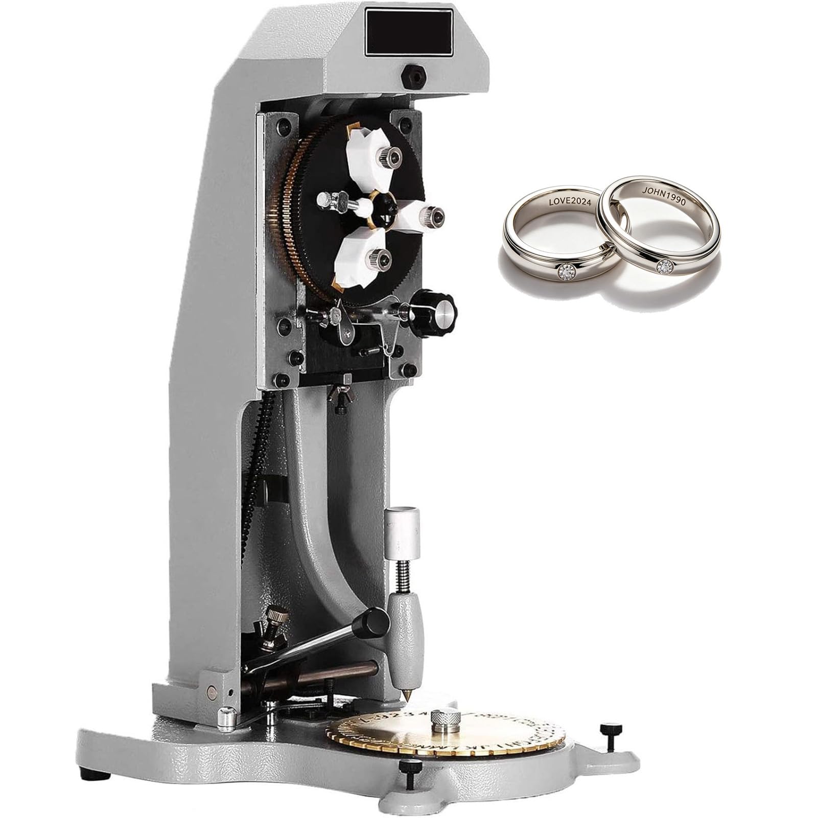 Joyfitness Commercial Ring Engraver, Inner Ring Engraving Machine, Double Sided Number Alphabet Disc, 2 Fonts Optional, 1.5mm-2.0mm Character Block For Custom Ring And Jewellery Inner Engraving