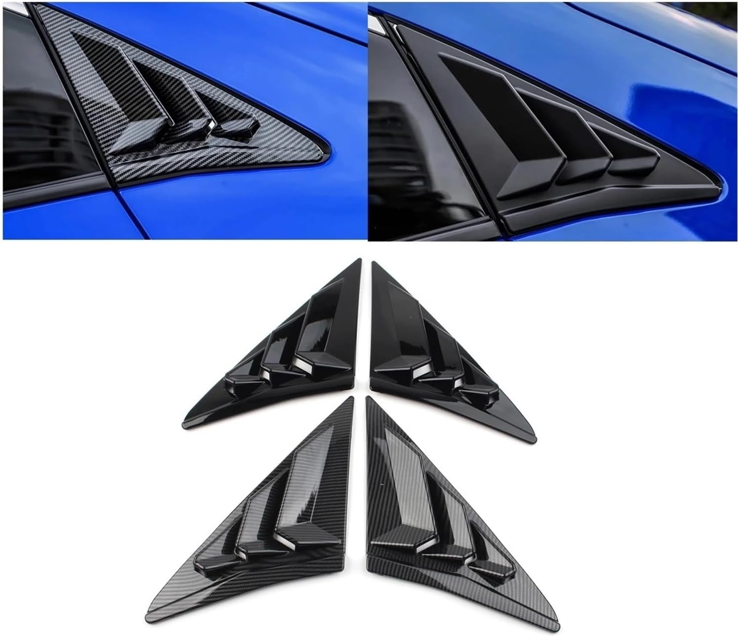 Rear Side ABS Window Louvers Shutter Air Vent Scoop Shades