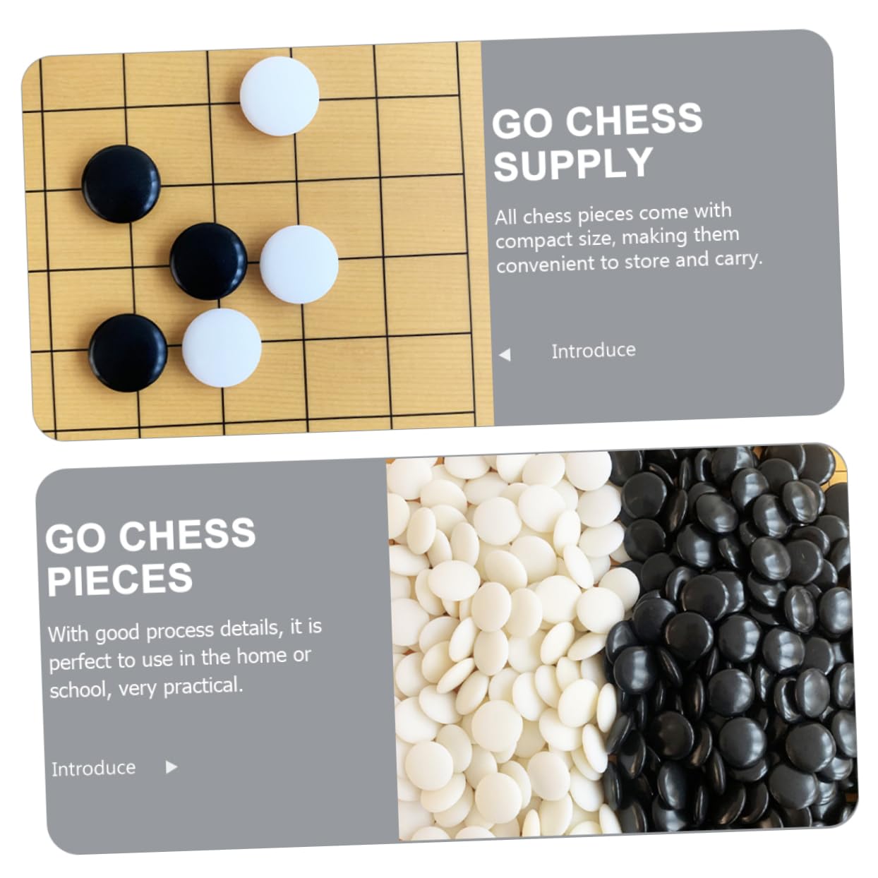 DECHOUS 360 Pezzi di Pietre da Gioco Go in Melamina Sicure e Pratiche, Stile Creativo, Resistenti per Uso Domestico e Scolastico, Accessori per Gioco da Tavolo Go