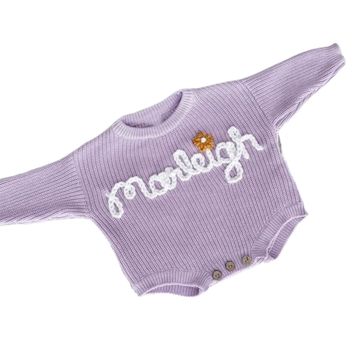 Personalisierter Babypullover Mit Gesticktem Namen Und Buchstaben, Babypullover Mit Individuellem Namen