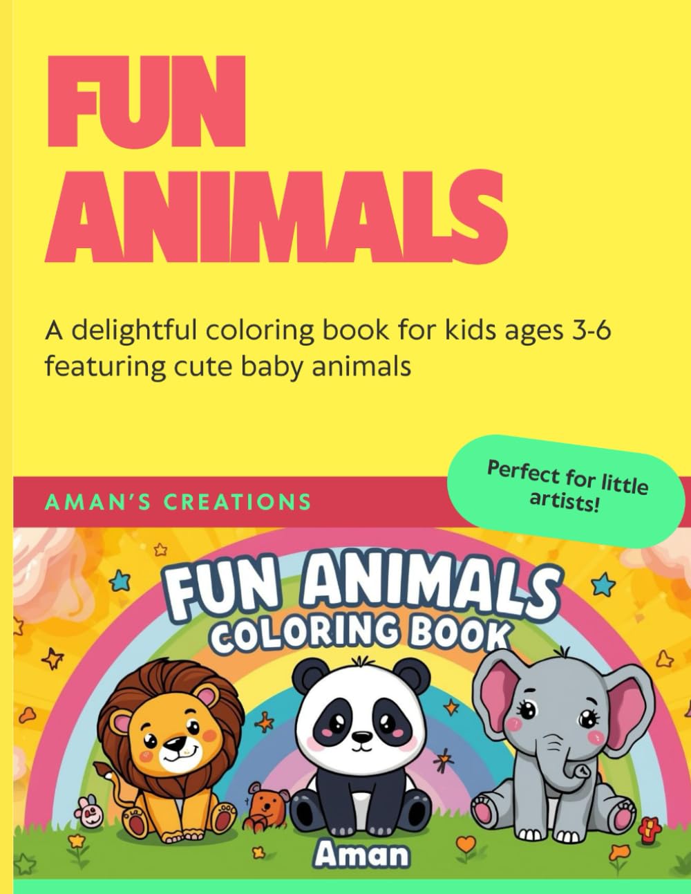 Fun Animals: 30 Adorable Animals to Color and Learn — Fun & Easy Coloring Pages for Boys & Girls