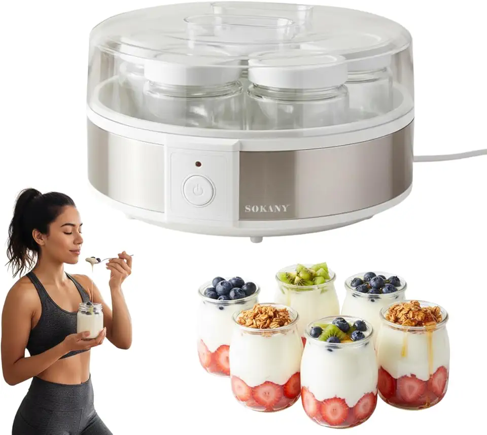 Máquina de Iogurte Natural Automática para Uso Doméstico - Iogurte Natural e Fruta (110, Volts)