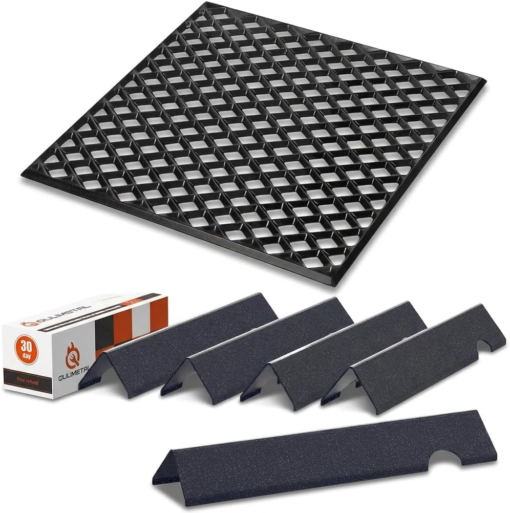 QuliMetal 7670 Dual Sided Sear Grate, GS4 Genesis II Flavorizer Bars for Weber Genesis II/LX 300, Genesis II E310, II E315, II E335 (2017 & Newer) Grills