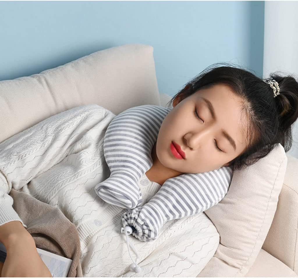 New Classic Stripes Hot Water Bottle, U-Shaped Hot Water Bag with Soft Cover, Hot Pack for Pain Relief Neck and Shoulders Bed Warmer