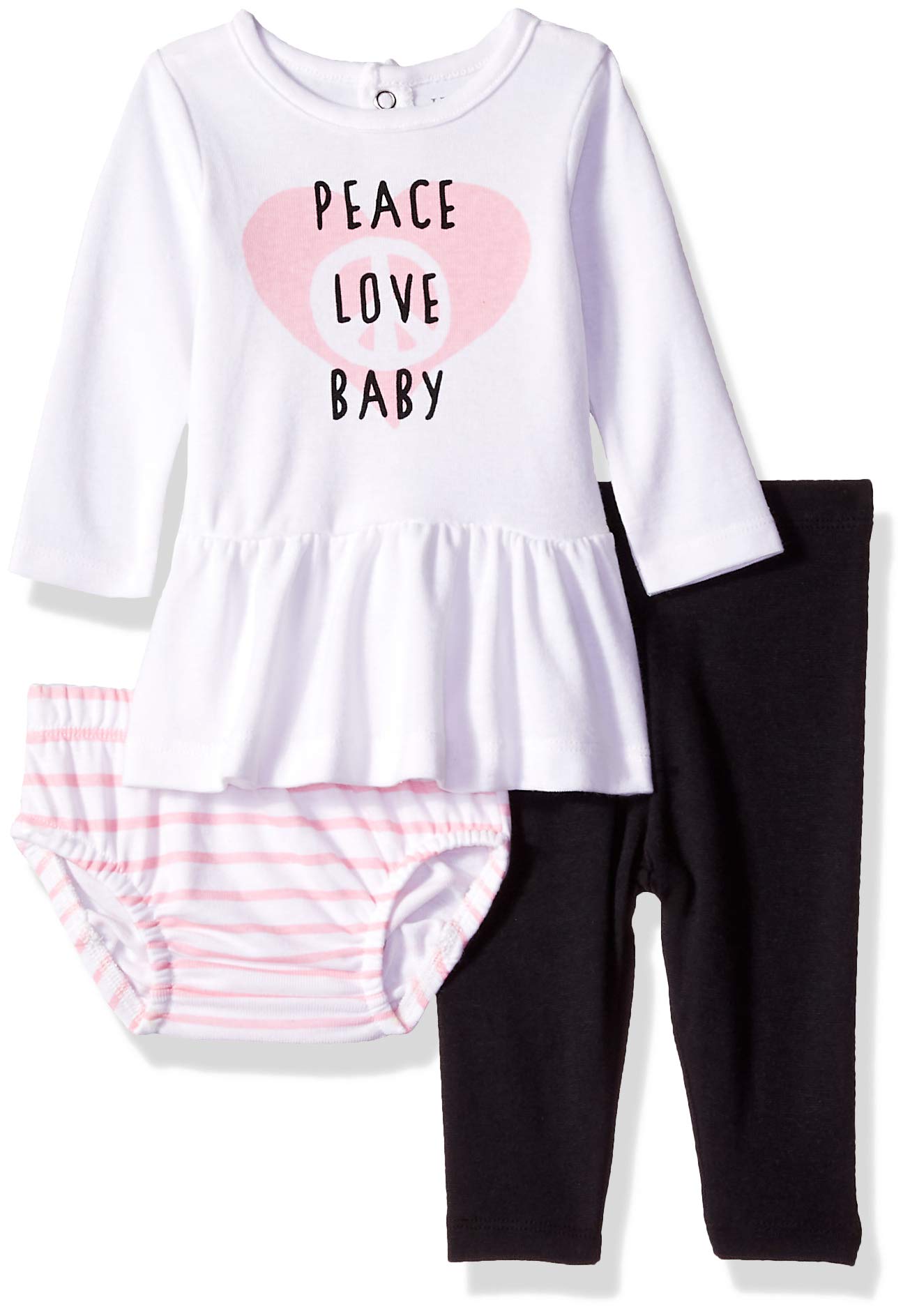 Hanes Ultimate Baby Flexy Long Sleeve Dress with Diaper Cover and Legging Set
