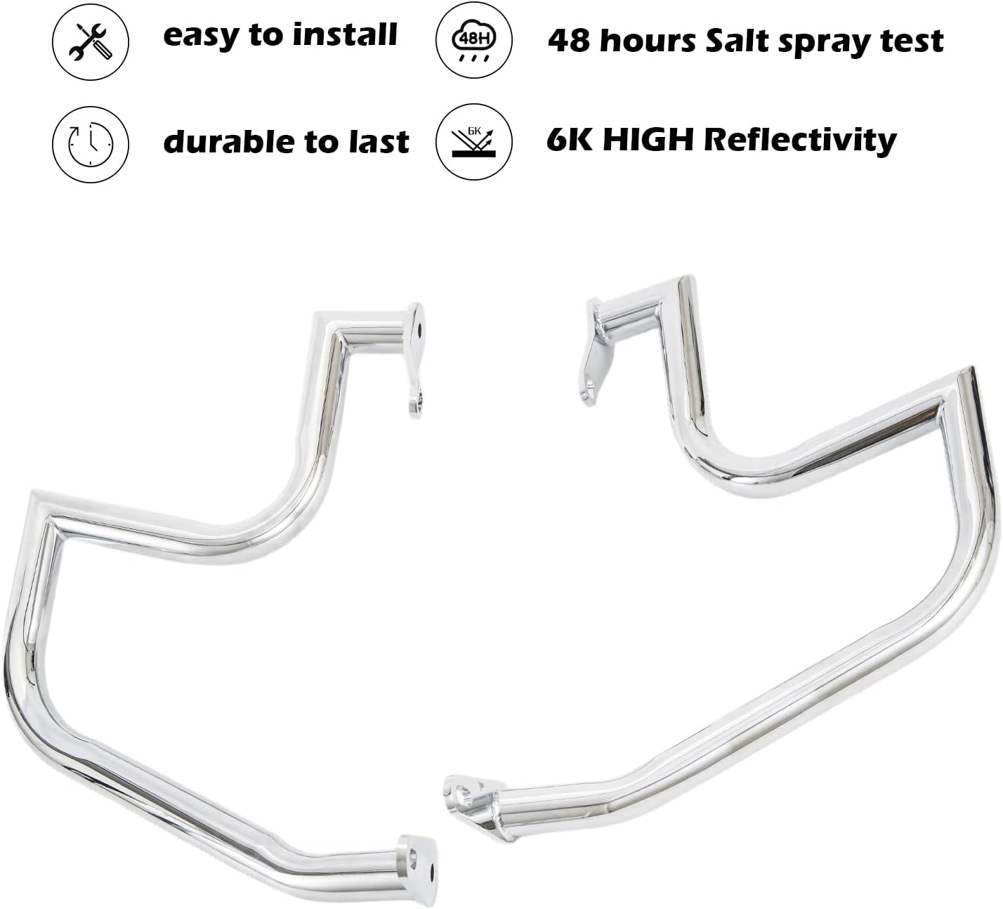 Kinglemc Crash Bar Engine Guard Highway Freeway Bar for Suzuki VL800 Intruder Volusia 800 C50 M50 Boulevard 2005-2025 (Silver)