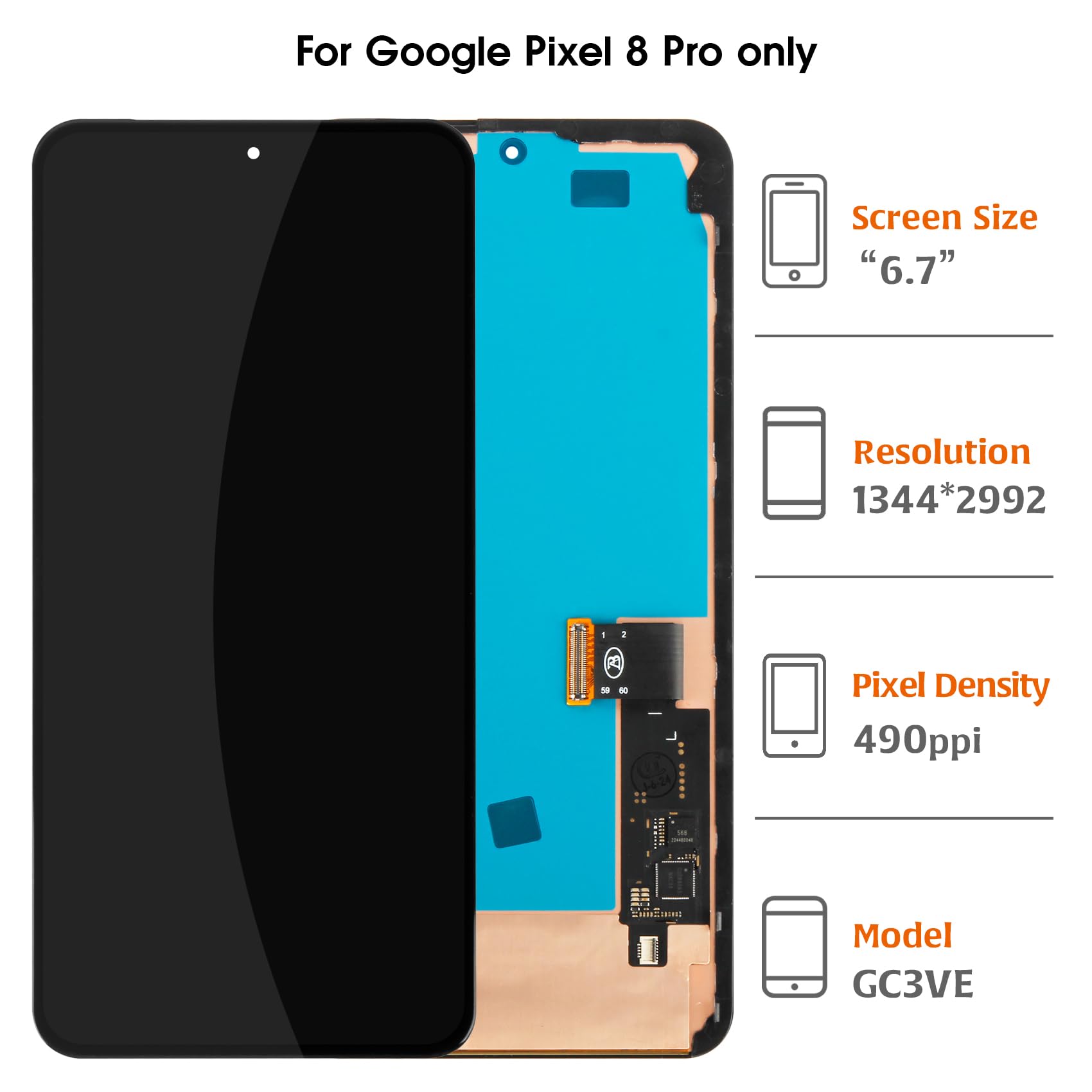 Amazon.com: Olivechard for Google Pixel 8 Pro Screen Replacement