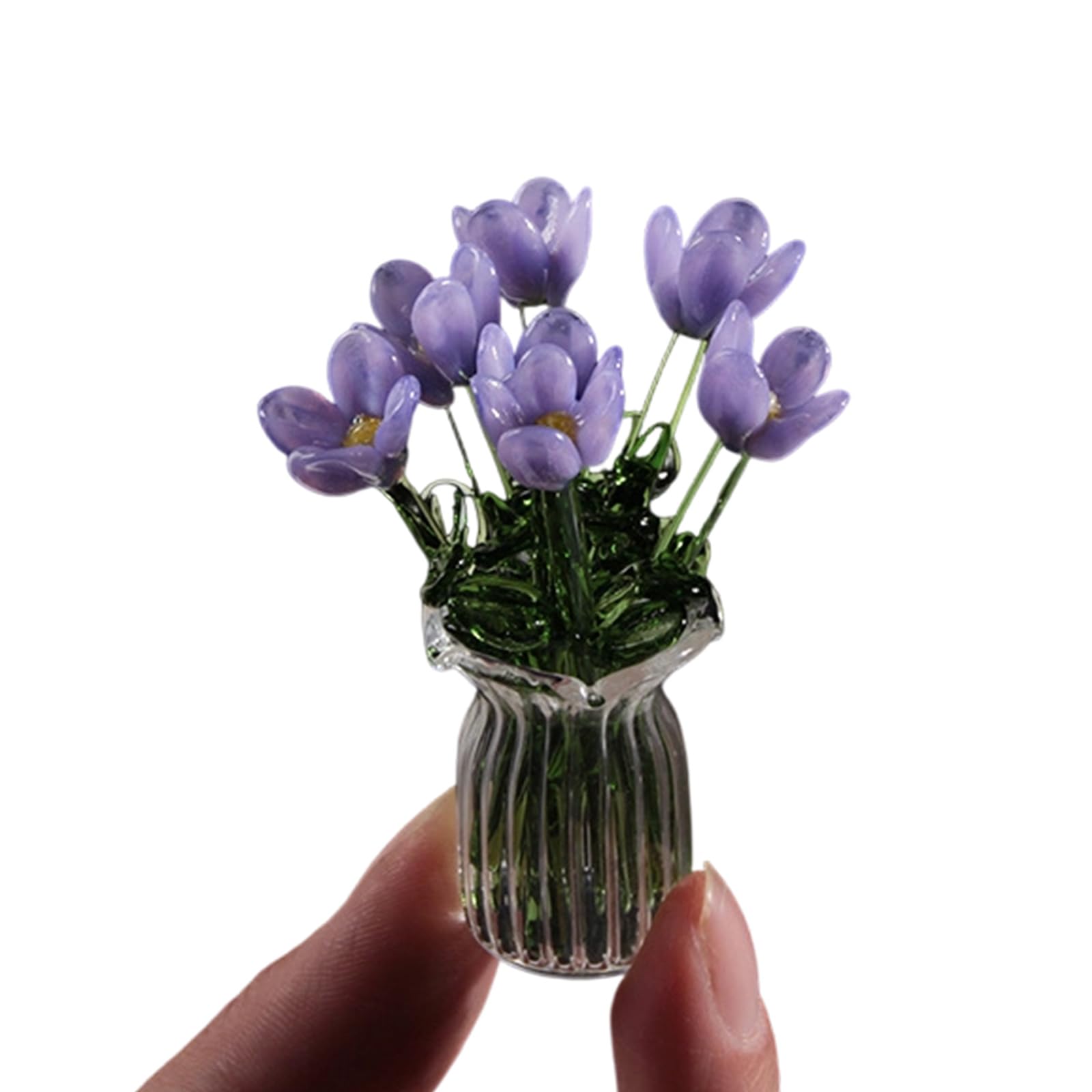 PANFHGFG Glass Flower Decorations Crystal Flower Figurine for Enhancing Environment and Home Aesthetic Glass Ornaments