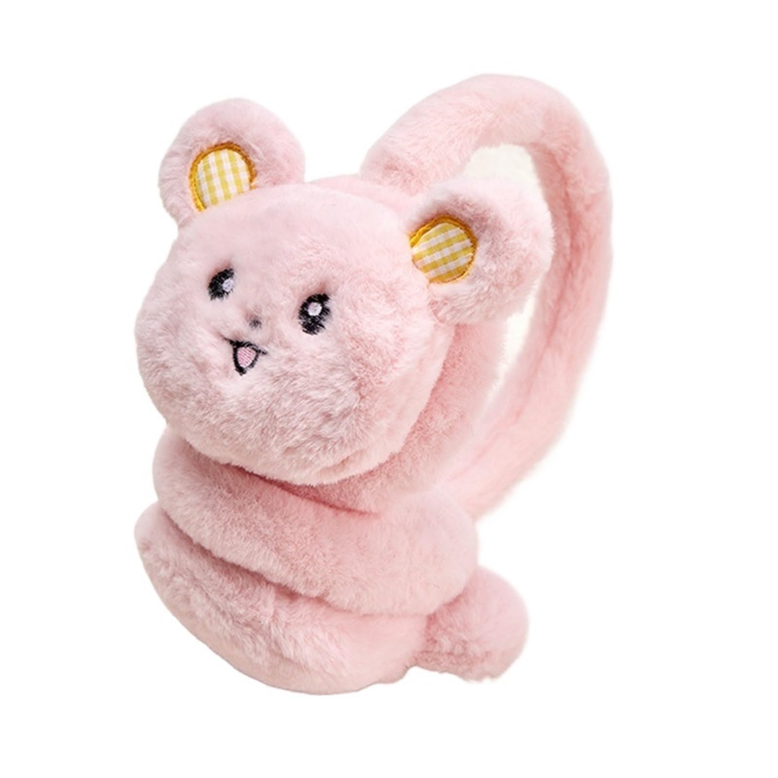 Cache-Oreilles Enfants en Peluche Ours Mignon Rose pour Garçons et Filles
