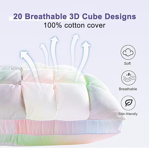 Miniatura 3 de Almohadas suaves para dormir, almohadas de cama de apoyo, almohada alternativa de plumón esponjoso, almohadas de gel de hotel de lujo para dormir de