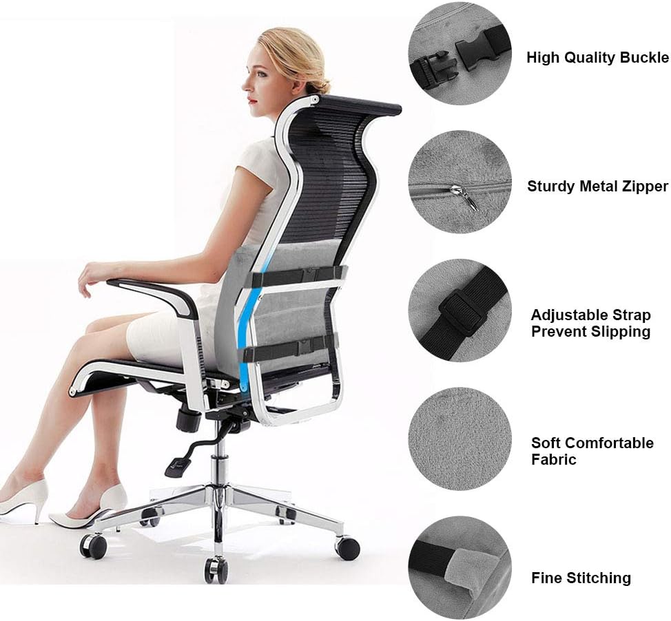 Buy Back Lumbar Pillow For Office Chair Pure Memory Foam Chair Back Support For Lower Back Pain Relief Ergonomic Lumbar Support Pillow For Computer Office Chair Help To Maintain Good Posture Gray Buy Back Lumbar Pillow For Office Chair Pure Memory Foam Chair Back Support For Lower Back Pain Relief Ergonomic Lumbar Support Pillow For Computer Office Chair Help To Maintain Good Posture Gray