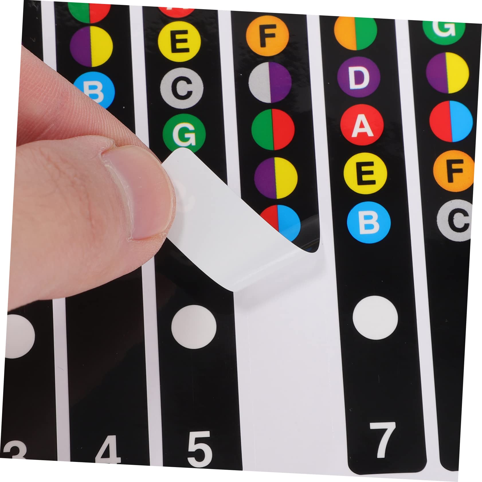 ibasenice 50pezzi Adesivi Per Tastiera Chitarra Elettrica Stickers Note Musicali Per Principianti Facili Da Applicare e Visibili Per Apprendimento e Pratica Della Chitarra