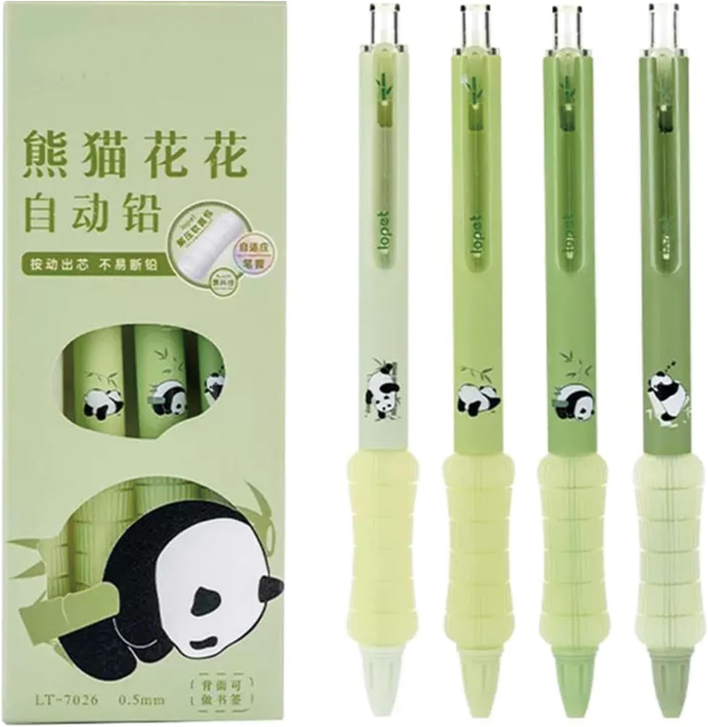 MOZXIRZ 4 Pcs Mechanical Pencils 0.5mm Cute Panda Mechanical Pencil Kawaii Cartoon Pencils School Pencil for Students Women (4Pcs Panda)