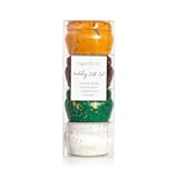 Glimmer Candle Holiday Gift Set - Volcano&comma; Crystal Pine&comma; Pumpkin Dulce&comma; Tinsel & Spice - Luxury Aromatherapy Candles - 3 Oz Each