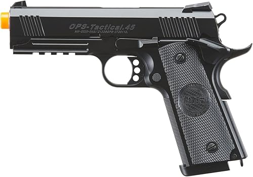 Golden Ball x Eagle 3324 Hi-Capa Pistola de aire comprimido de metal con diapositiva ventilada, 300 FPS, color negro