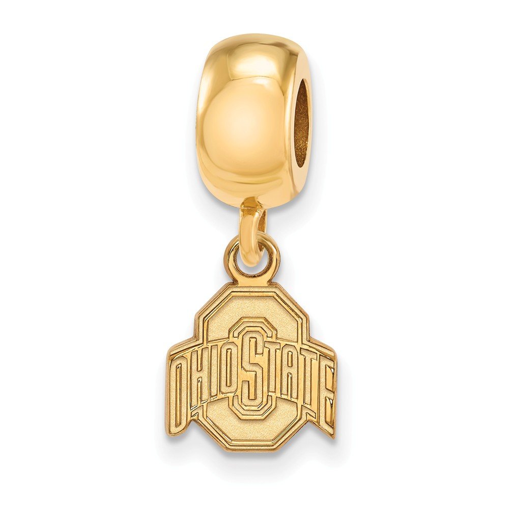 Ohio State Bead Charm Extra Small (3/8 Inch) Dangle (Gold Plated)