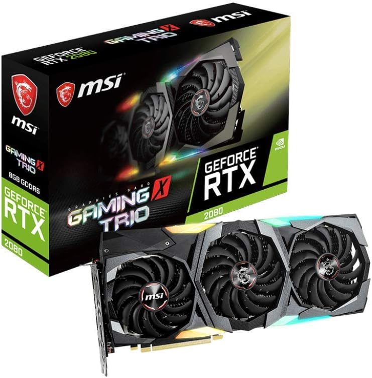 MSI Gaming GeForce RTX 2080 8GB GDRR6 256-bit VR Ready Graphics Card (RTX 2080 Gaming X Trio) (Renewed)