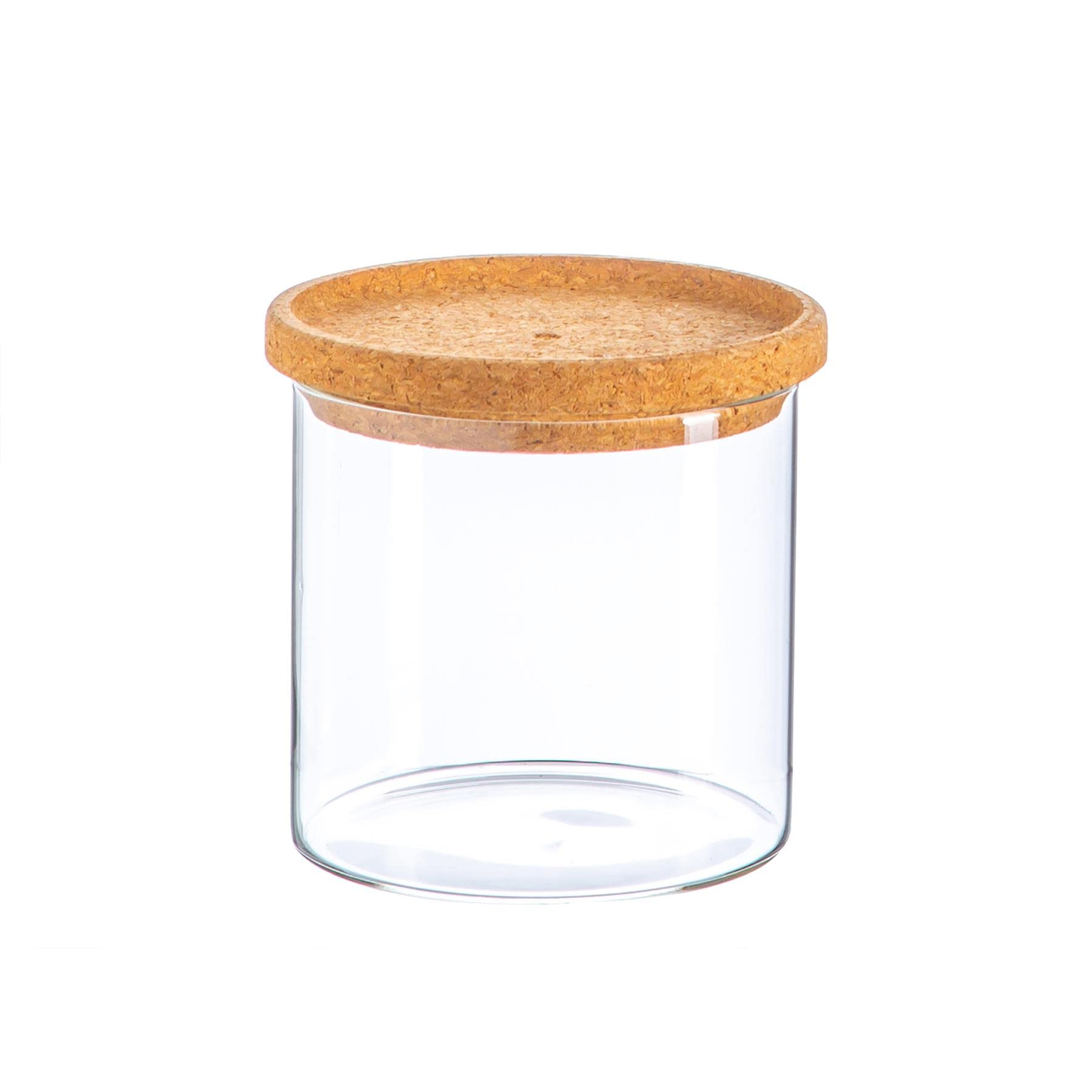 Argon Tableware Glass Storage JarCork Lid550MlModern Round Scandi Organisation Container Glass Jar from B&Q