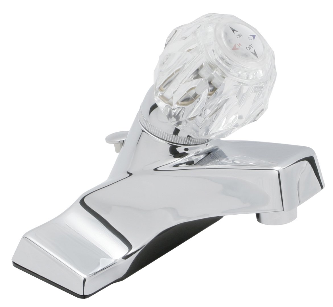 Huntington BrassHB5510C 4 -Inch Single-Handle Low Arc Bathroom Faucet with Brass Pop-Up Drain Assembly, Chrome