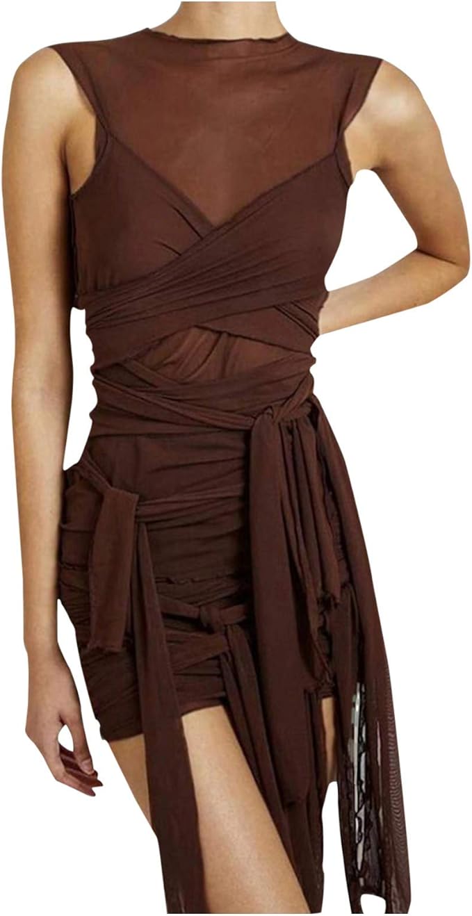 Damen Partykleid Glänzend - Cami Minikleid Aus Metallischem Lackleder - Ärmelloses Clubkleid