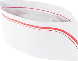 Super Z Outlet Retro Diner Food Server Soda Jerk Paper Cap for Classic Theme Restaurant Party Hats (6 Pack) White