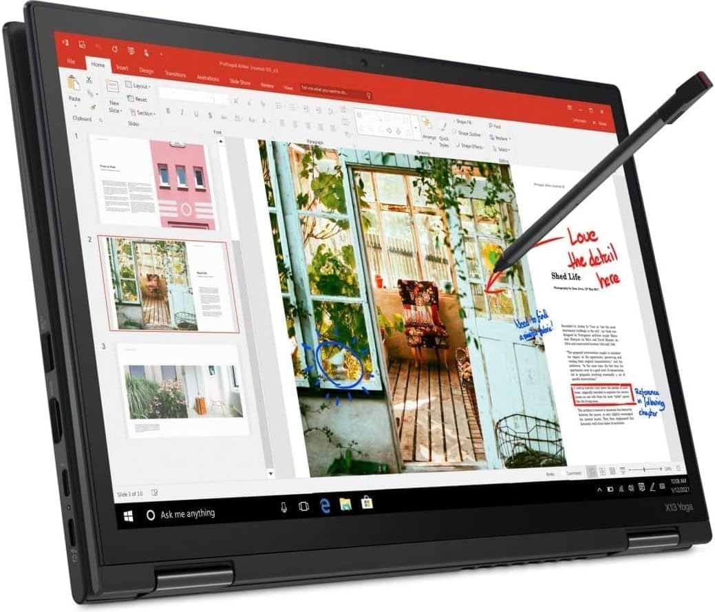 Lenovo Thinkpad X13 Yoga Ordinateur Portable 2in1, 13,3 Pouces PC, Processeur Intel Core i7-10610u, 16 Go de RAM, 512 Go SSD, HDMI, Clavier QWERTY, Windows 11 Pro (Rénové)