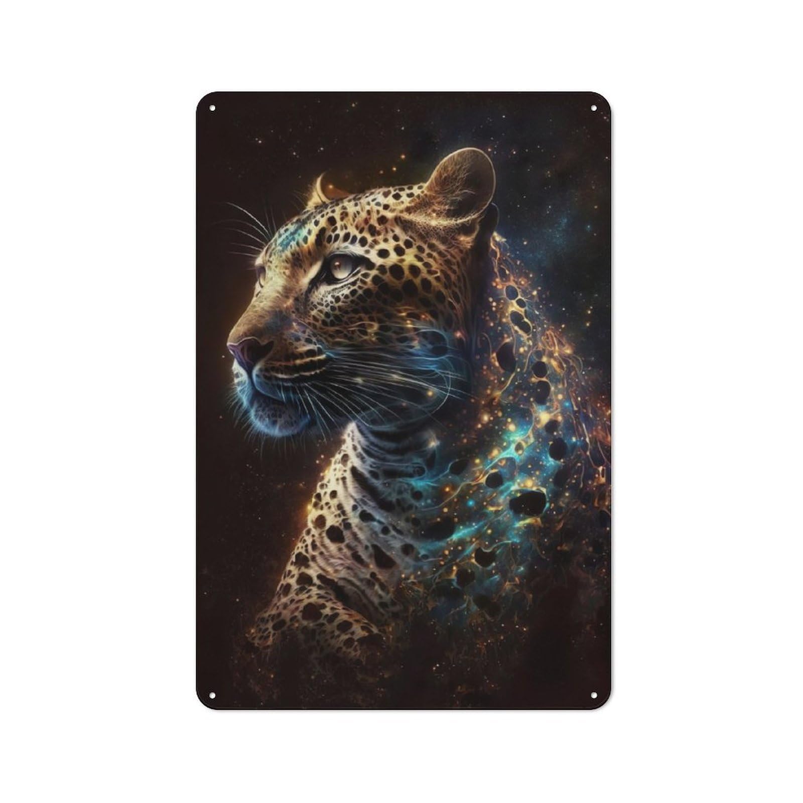 Junmoney Leopard Spirit Retro Metal Gift Sign 30X20cm, Home Wall Decor For Flat, Dorm Room, Lounge Or Cafe