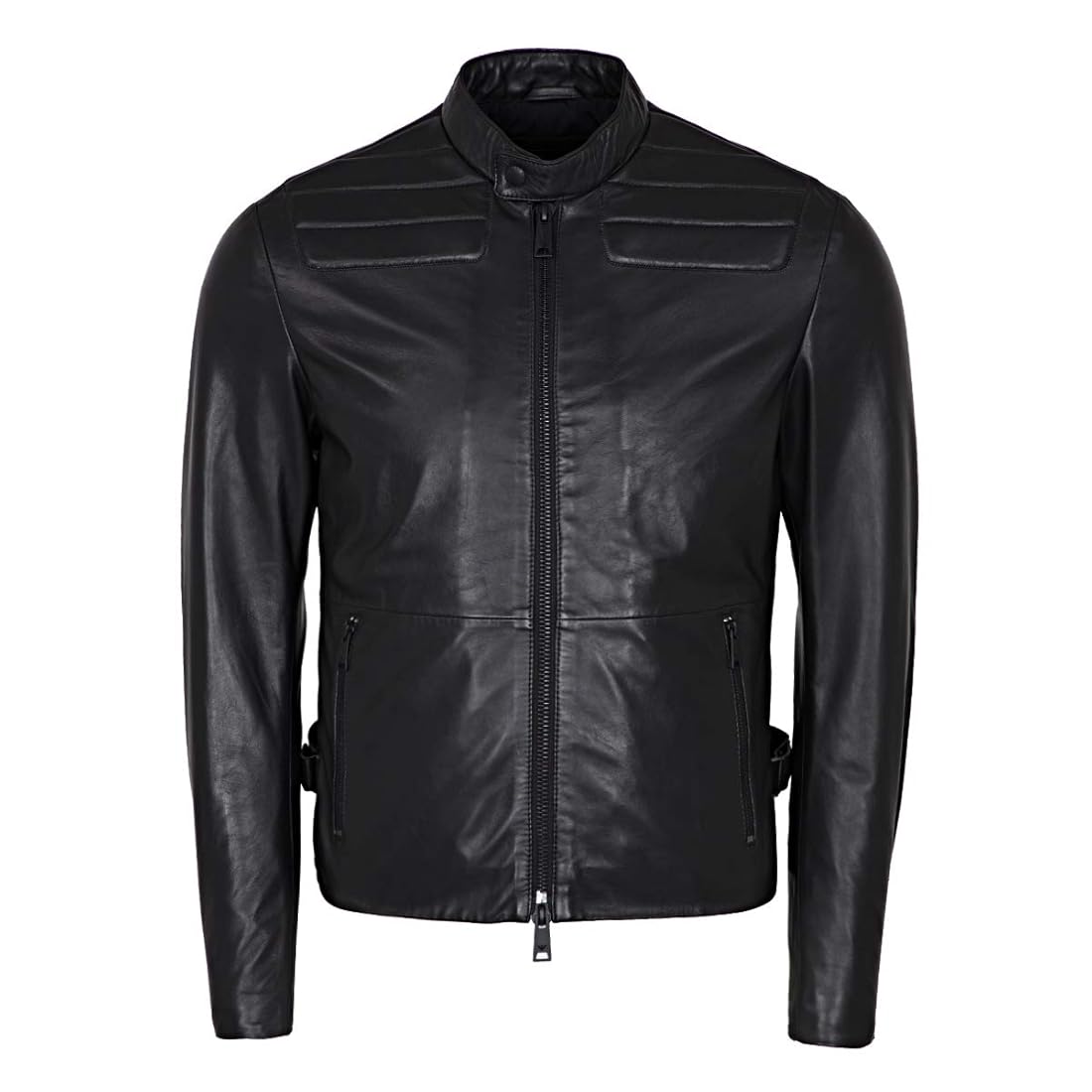 Buy Emporio Armani Men's Designer Leather Jacket, Nero, 48