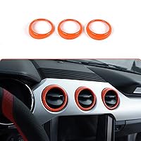 Vista 8 de RT-TCZ Anillo de cubierta de ventilación de salida de aire acondicionado para consola central, accesorios interiores para Ford Mustang 2015-2022, 3