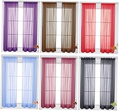 CORHAD Cortinas De Janela Transparentes Cor De Vinho Cortinas Transparentes De Janela Cortinas Transparentes Tela De Janela Cortinas De Voile Persianas De Tule