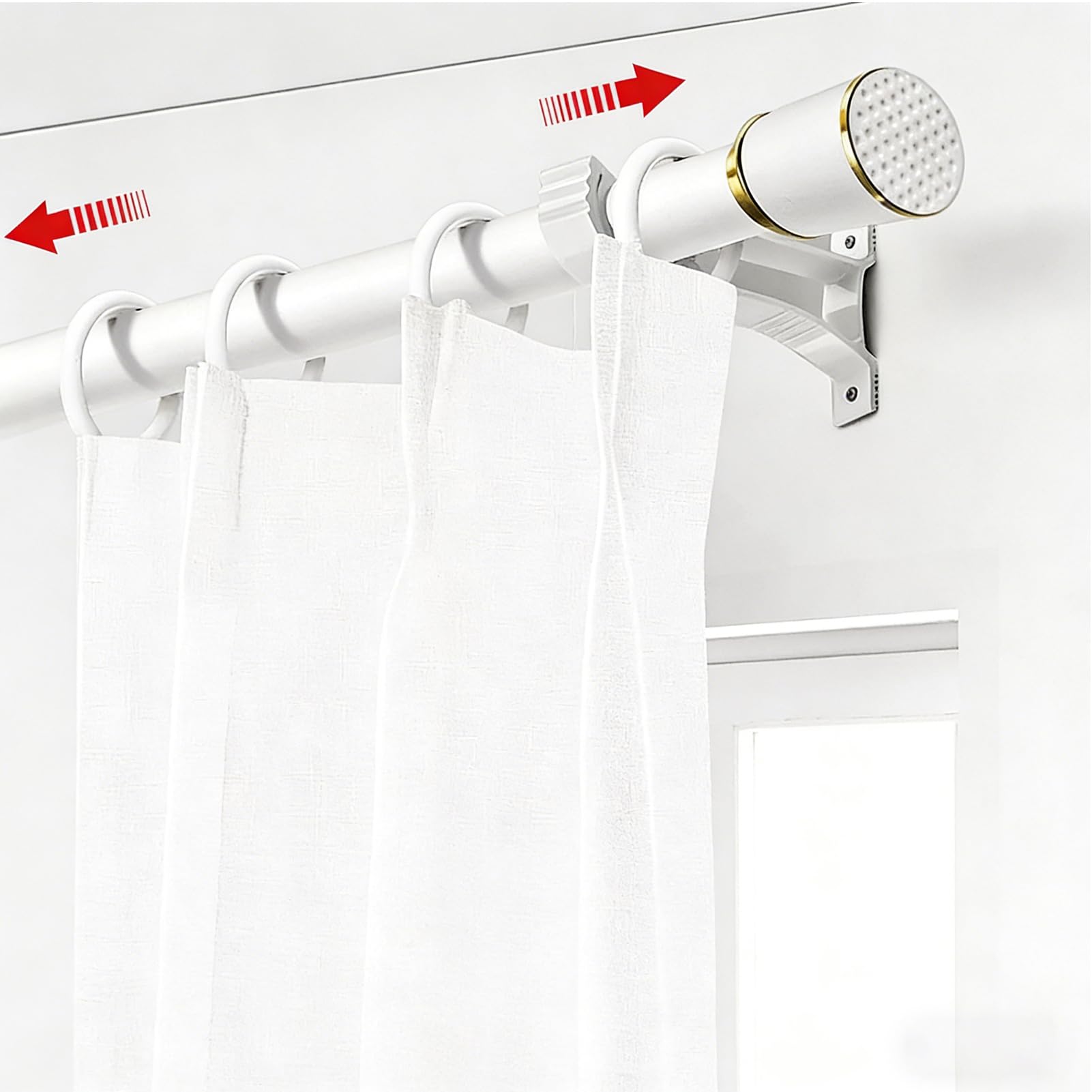 Gardinenstange ohne Bohren Teleskopstange Vorhang Ausziehbar 70-120 cm Duschvorhangstange für Schlafzimmer Badezimmer Fenster Schrank Balkon, Edelstahl