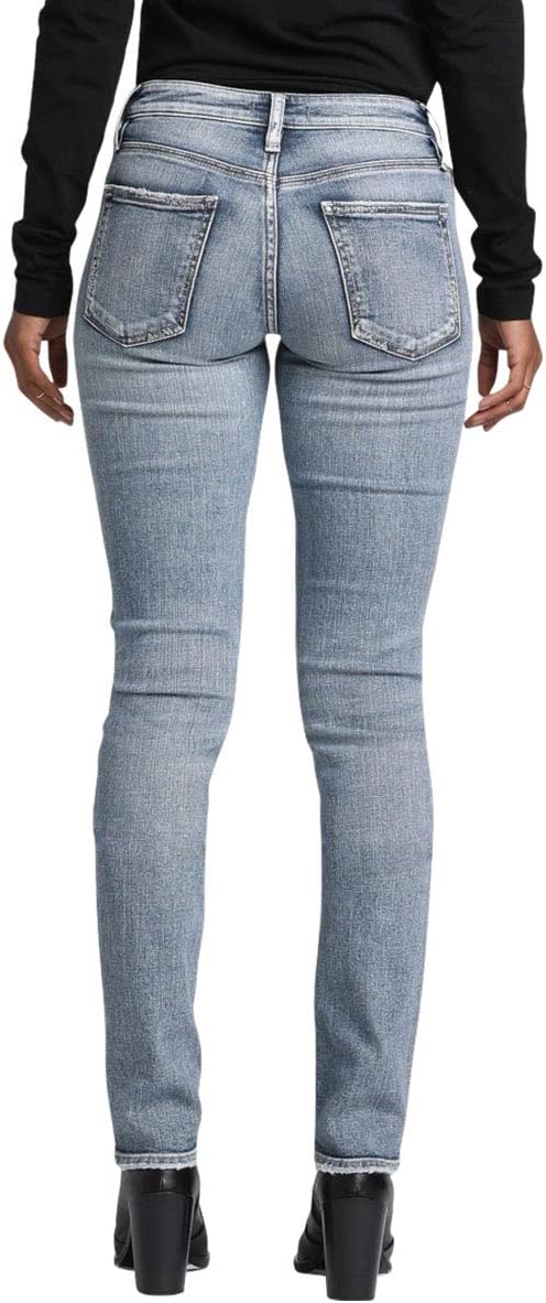 Silver Jeans Co. Women’s Suki Mid Rise Curvy Fit Straight Leg