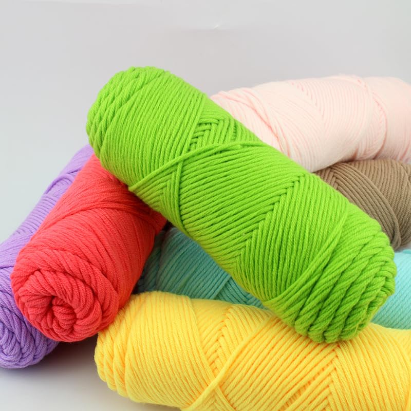 Ovillo de lana para proyectos de punto y ganchillo. Hilo de lana teñida a mano, suave y resistente, 500 g de peso, color rosa y blanco