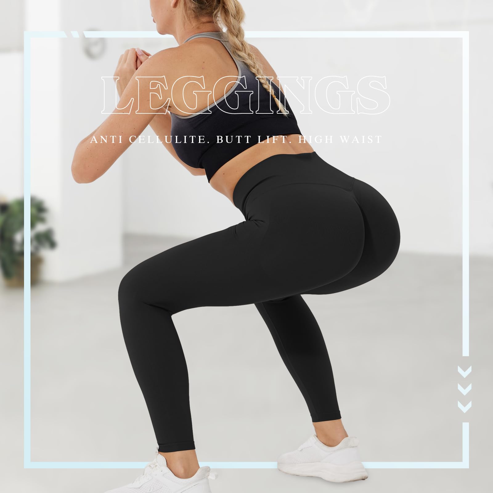 Booty Scrunch Butt sportowe legginsy damskie na siłownię, push up, wysoka talia, spodnie do jogi, nieprzejrzyste, bezszwowe, sportowe spodnie do fitnessu, joggingu, treningu
