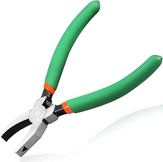 LEONTOOL Breaker Grozer Pliers for Stained Glass 6-Inch Glass Grozer Pliers with 3/8 Inch Flat Curved Jaw Glass Breaking Pliers Stained Glass Supplies Glass Breaker Tool for Glass Ceramics Mosaic Art