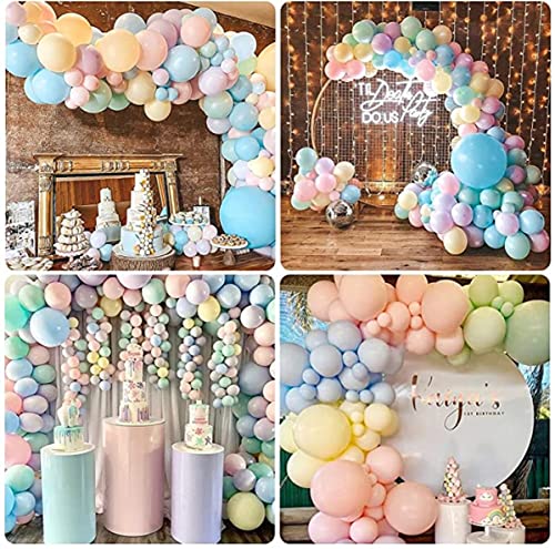 Image of Rainbow Balloon Garland Arch Kit 171PCS Latex Balloon Pastel Balloon Garland Kit Macaron Colors 5,10,12,18 Inch Birthday Baby Shower Wedding Unicorn Party Decorations (Pack of 3)