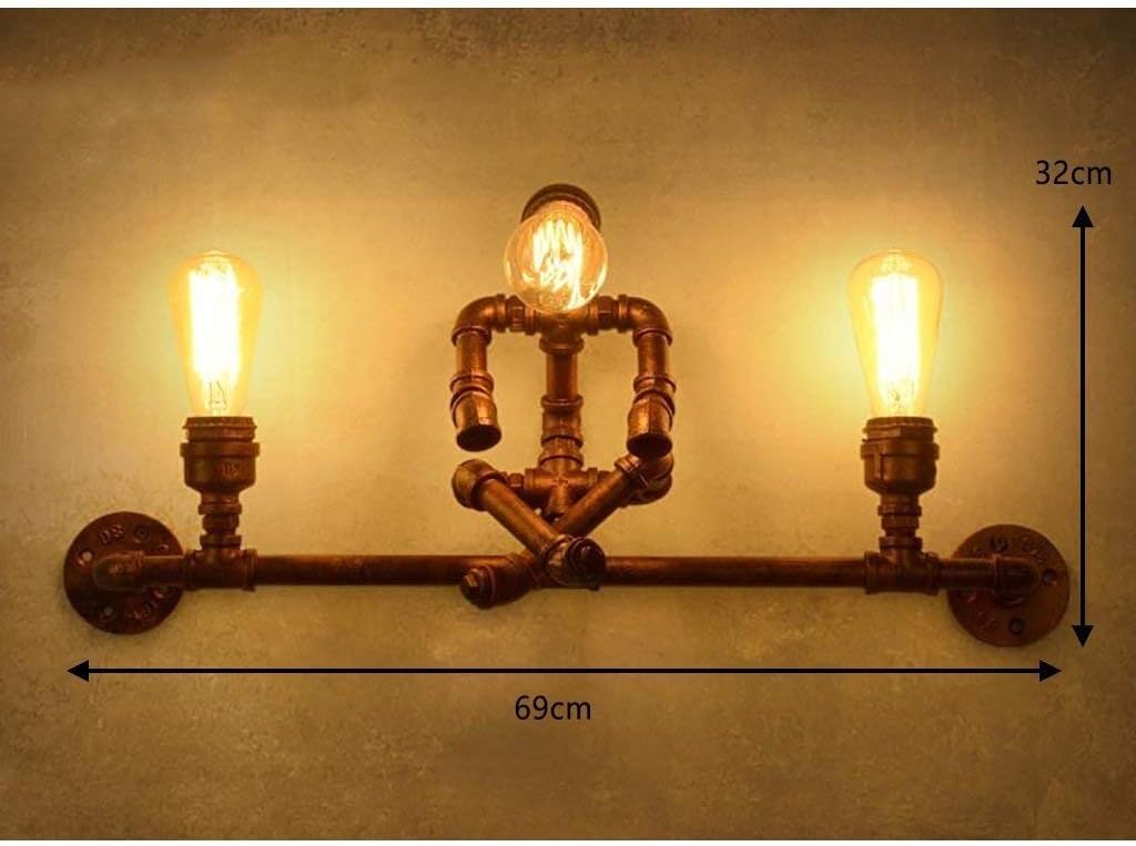 Hdzww 産業レトロビンテージスタイルの農家の産業スチームパンク水パイプ壁取り付け用燭台壁ライトランプ B07xwkkpmw 8059 Nqa