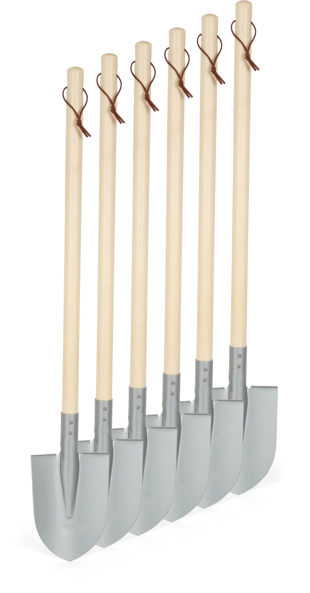 small foot Schaufeln, 6er-Set, grau aus Holz und Metall, kindgerechtes Gartenwerkzeug für Kinder ab 3 Jahren, 12546