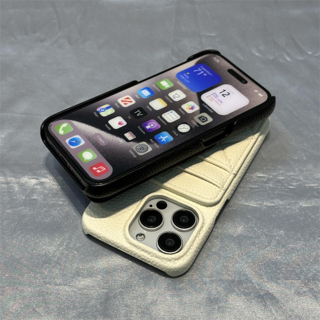 Funda Tipo Cartera de Lujo para iPhone 17 Pro con Bolsillo para Tarjetas, diseño Moderno de Rejilla y Acabado Mate (para iPhone 17 Pro/Morado Claro).