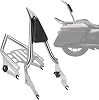 Sissy Bar Luggage Rack, Detachable Rear Passenger Backrest Compatible with Harley Davidson Touring Models 2009-2024 Street Glide Road Glide Electra Glide Road King Chrome
