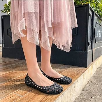Amazon.co.jp: メッシュ フラット ラバーシューズ レディース