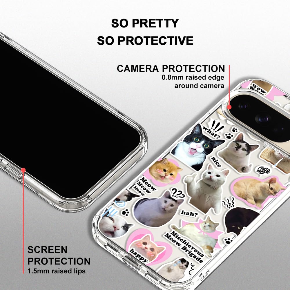 MOSNOVO Case for Google Pixel 10 & Pixel 10 Pro, [Buffertech 6.6ft Military-Grade Drop Protection] [Anti Peel Off Tech] Clear TPU Bumper Phone Case Cover Design - Cute Cherry — view 225