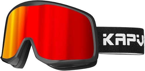 KAPVOE Gafas de esquí OTG Gafas de snowboard para hombres y mujeres, gafas de nieve antiniebla, casco compatible con protección UV, adultos y jóvenes